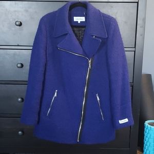 Calvin Klein Assymetrical Zip Peacoat
